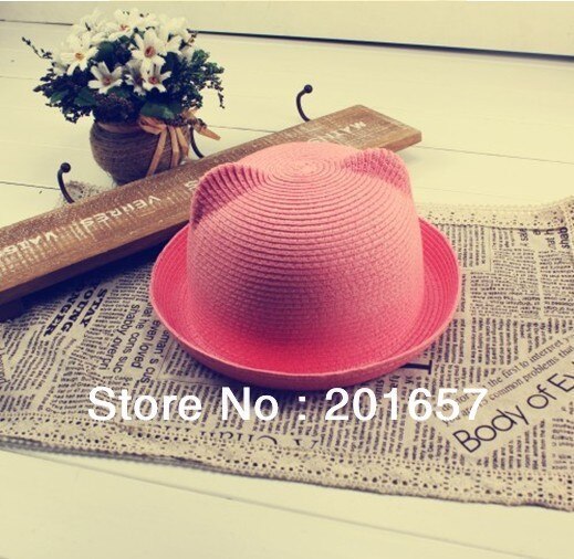 Women Wide Large Brim Floppy bohemia cat ear bunny ear adult Sun Straw Hat Cap