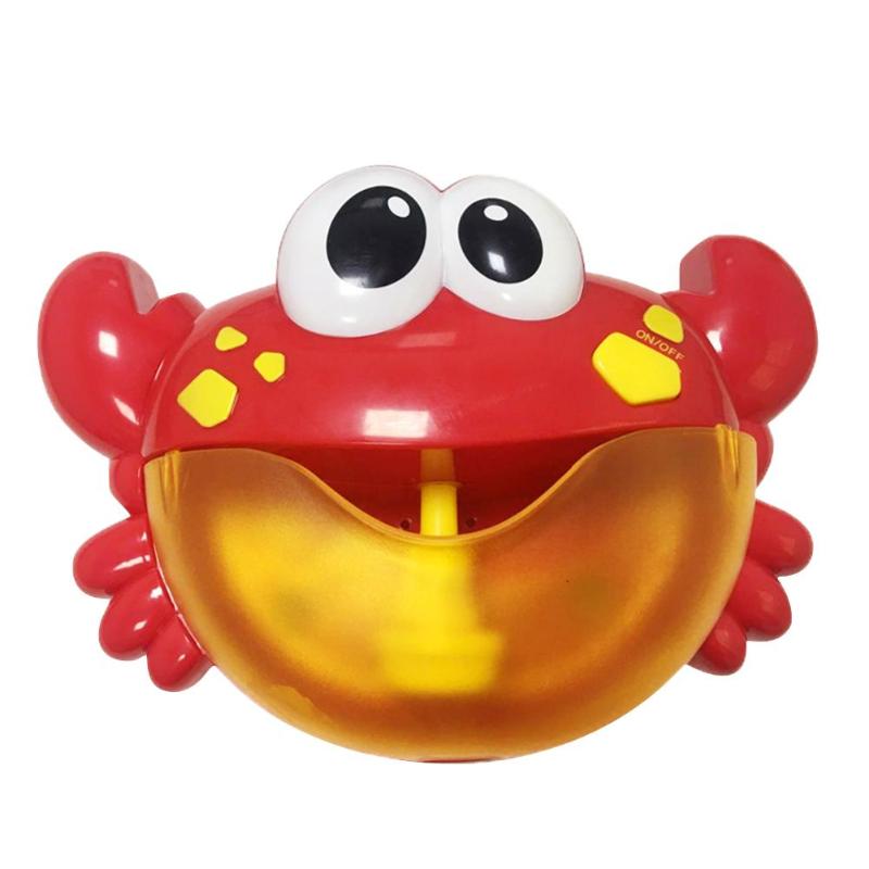 Rode Plastic Krab Patroon Bubble Machine Aangename Muziek Bubble Maker Baby Kinderen Badkuipen Douche Badkamer Leuk Speelgoed