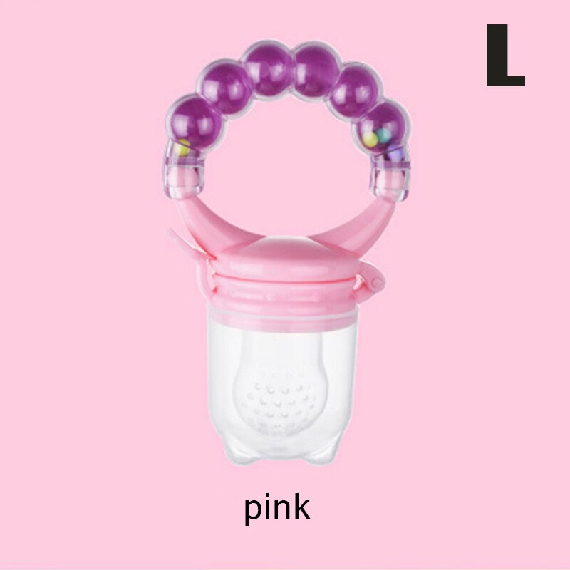 Pasgeboren Baby Fruit Muziek Bijtring Tepel Voedsel Mordedor Bite Baby Siliconen Bijtringen Veiligheid Feeder Bite Voedsel Bijtring Mondverzorging: Pink L