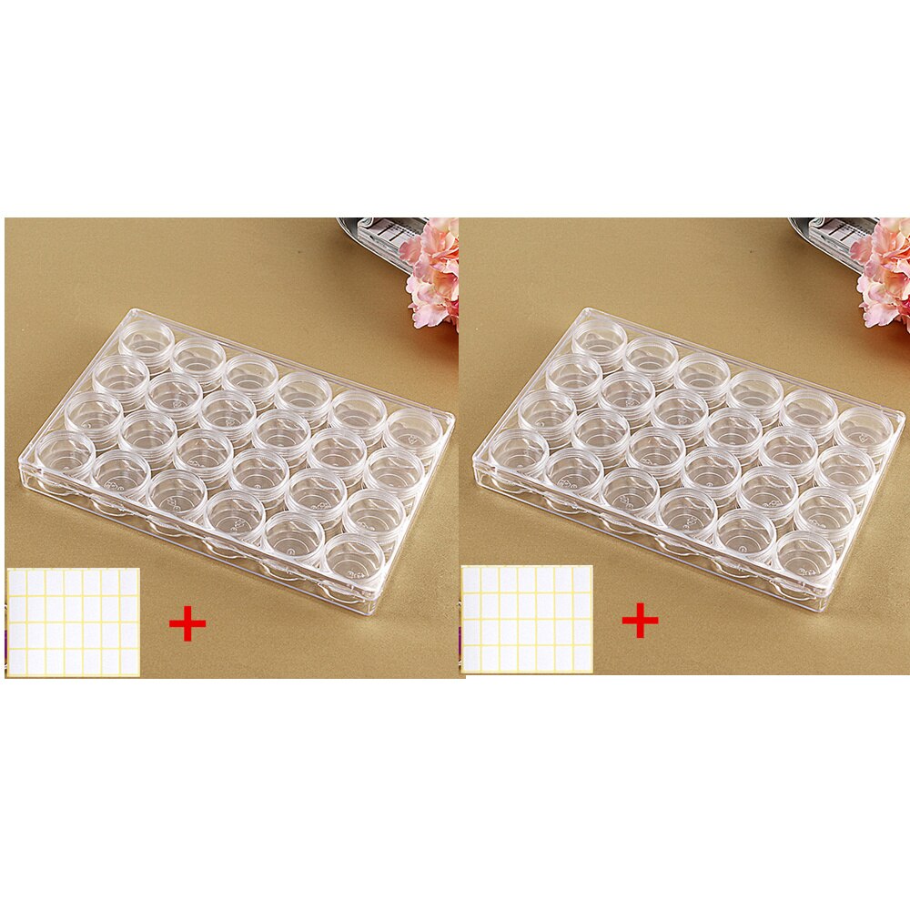 Boîte de rangement pour broderie diamant 3D, boîte de rangement pour peinture diamant, perles carrées ou rondes, perles et strass, outil, boîte à bijoux et médicaments: 48 Slots