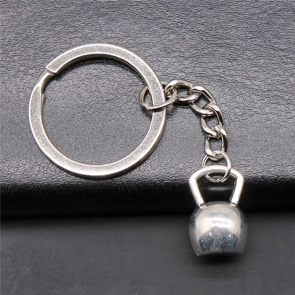 Fitness Weightlifting Weight Film Pendant Keyring Women Men Keychain DIY Metal Holder Chain Party: Blue