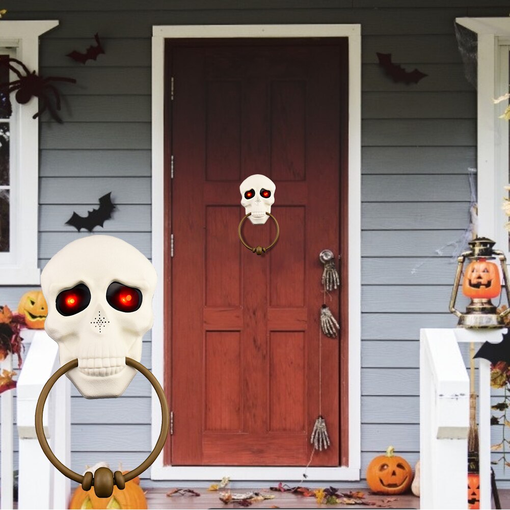 Halloween Horror Props Doorbell Halloween Led Skull Trick Toy Haunted House Party Supplies Led Pumpkin Skull Home Decoration
