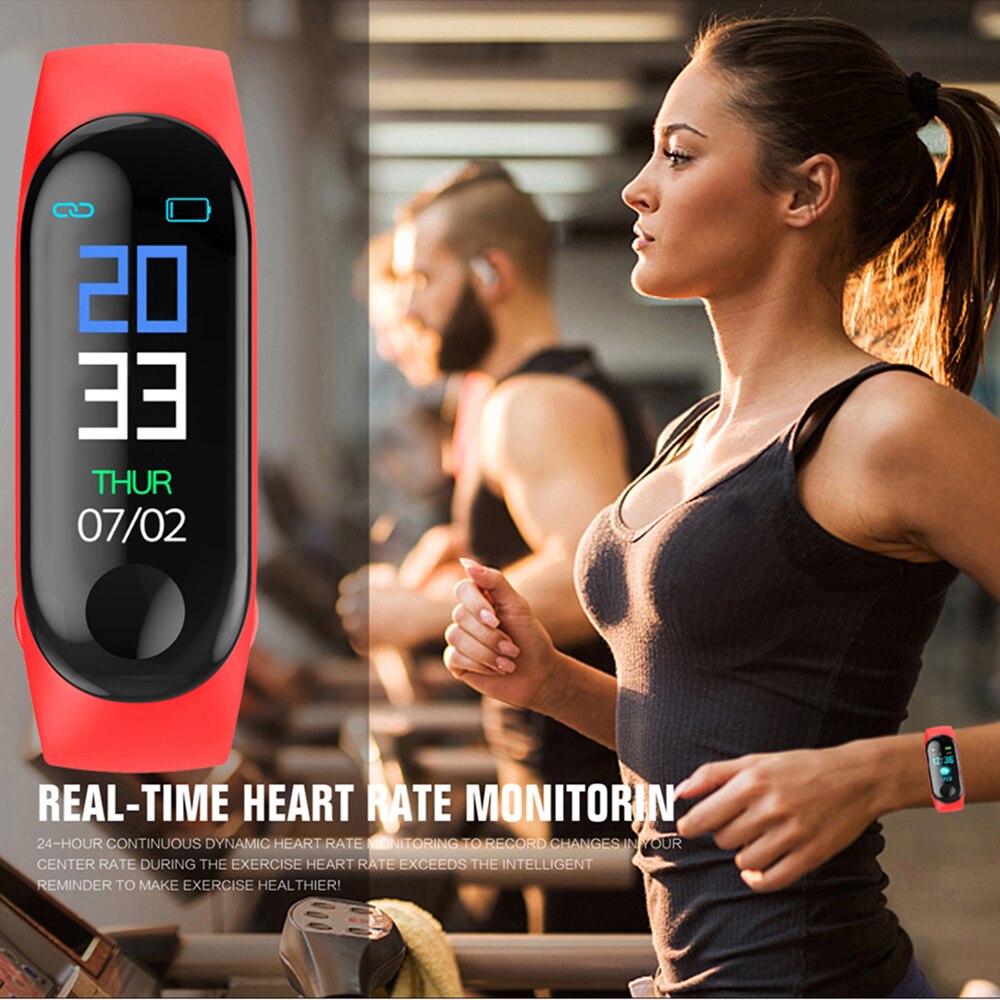 M3 Plus Smart Band Bluetooth Smart Watch Fitness Tracker Smart Bracelet Health Sleep Blood Pressure Heart Rate Monitor Wristband
