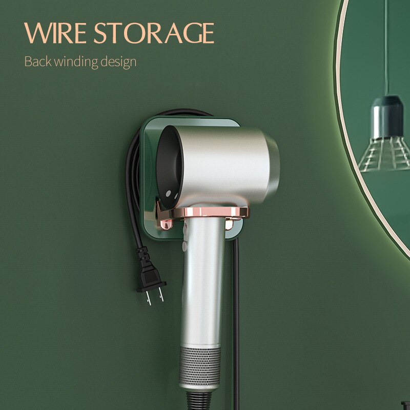 Bathroom Hair Dryer Rack Luxury Wall-mounted Hair Dryer Storage Holder Foldable Multi-function Bathroom Accessories Home Decor