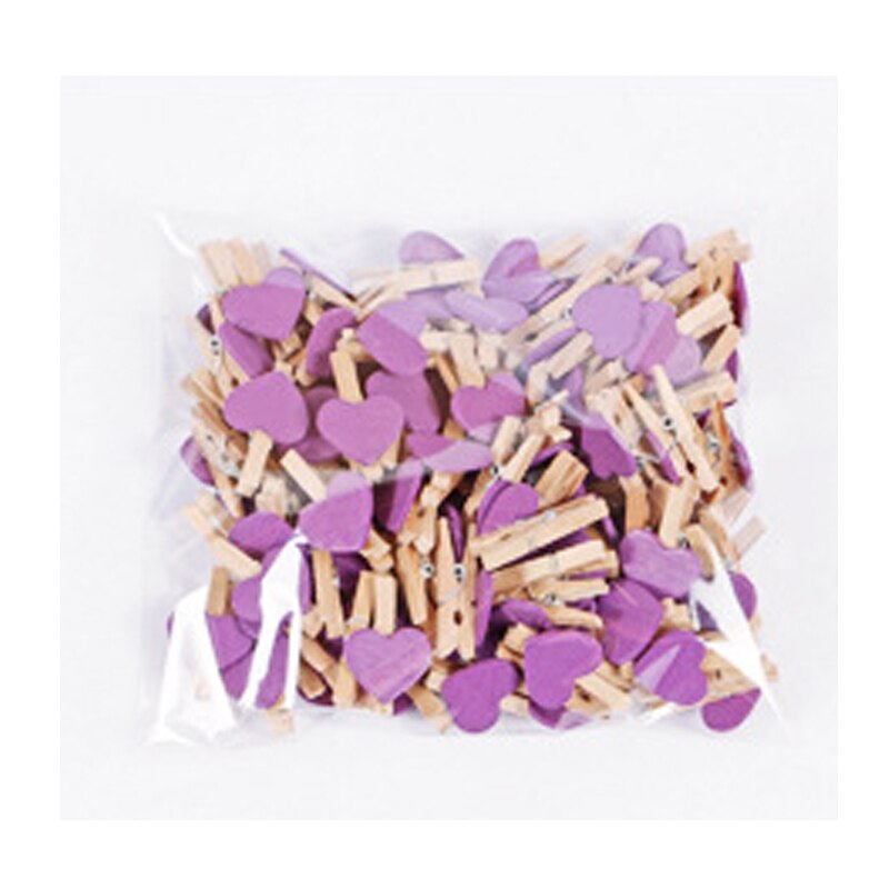 10 stücke Mini liebe holz kleidung foto papier nagel Stift clothespin handwerk postkarte Halfter familie hochzeit dekoration, DIY zubehör: Violett