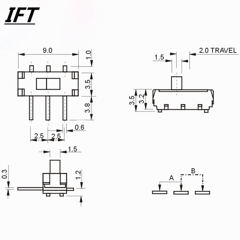 Gebildet 150pcs Schuifschakelaar 3pin 2positie 0.5A 50V DC,Mini Paneel Schuifschakelaar SPDT AAN/AAN,Micro Miniatuur Vergrendeling Tuimelschakelaar Gebildet 150pcs Schuifschakelaar 3pin 2positie 0.5A 50V DC,Mini Paneel Schuifschakelaar SPDT AAN/AAN,Micro Miniatuur Vergrendeling Tuimelschakelaar