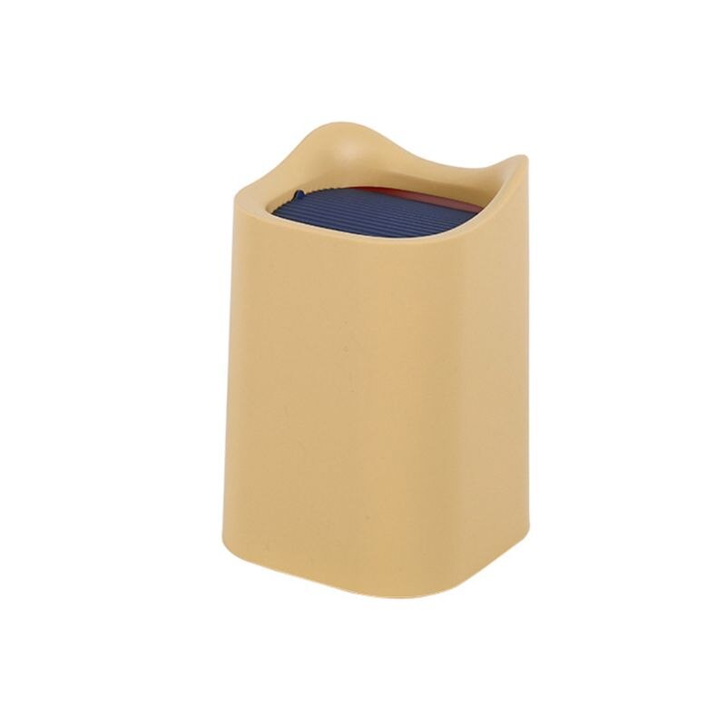 Desktop Vuilnisbak Met Deksel Mini Vuilnisbak Afvalbak Plastic Home Office Organizer Vuilnis Mand Diversen Opbergdoos: Yellow