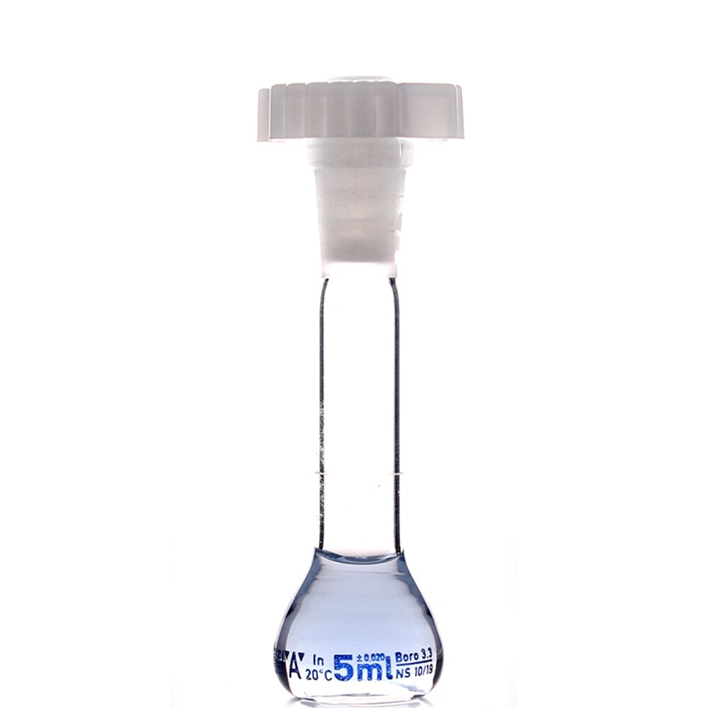 5ml Transparent Lab Borosilicate Glass Volumetric Flask with plastic Stopper Office Lab Chemistry Clear Glassware Supply