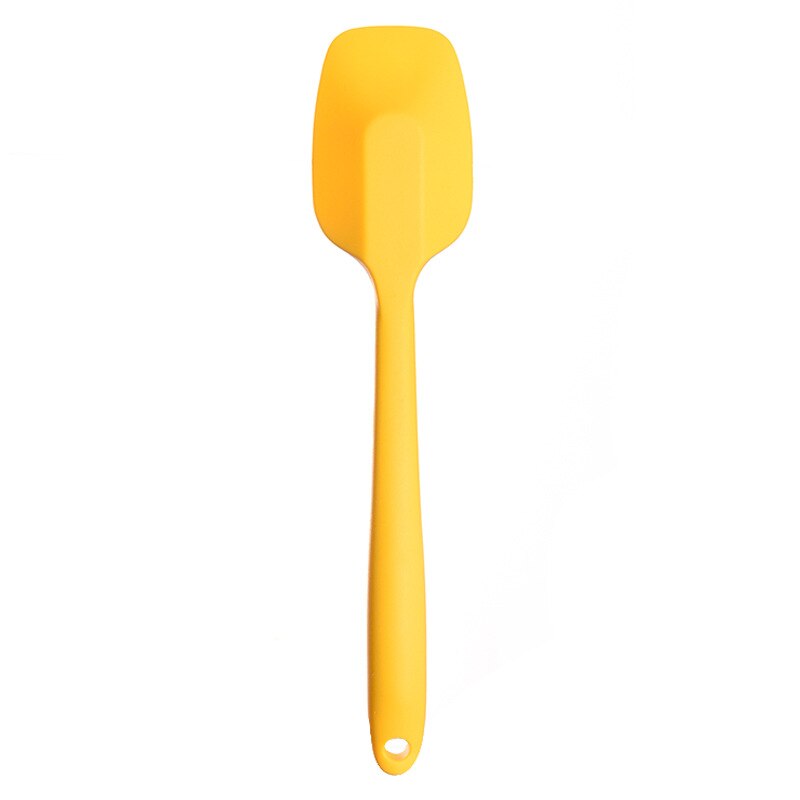 Food Grade Silicone Spatula Spoon Scraper Heat-Resistant Flexible Baking Mixing Spoon Buttter Ice Cream Scoop Kitchen Tools: Yellow