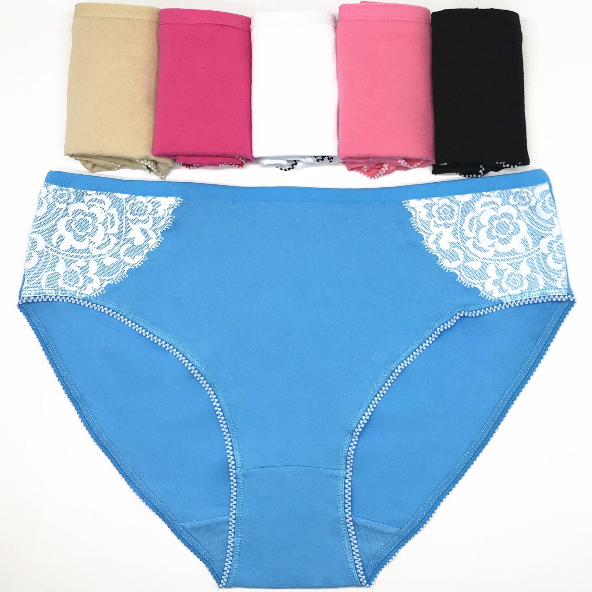1-6 stuks/partij europese dameskleding hoge taille effen kleur dames plus maat 2xl 3xl 4xl katoenen slips slips 89257