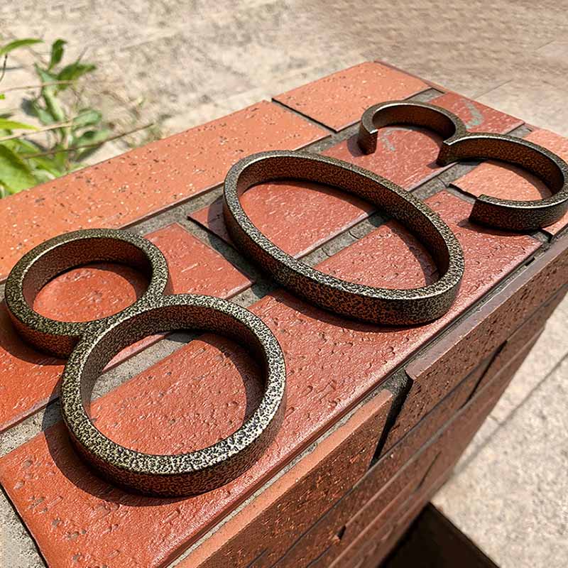 127mm Modern Floating House Number Metal Address Street Sign Plates Outdoor Black Door Plaque Numbers For Apartment Mailbox 0-9