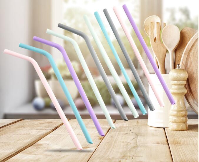 100 stks/partij Herbruikbare Siliconen Rietjes Set, Extra Lange Flexibele Rietjes voor 20 oz Tumbler Bar Party Rietjes