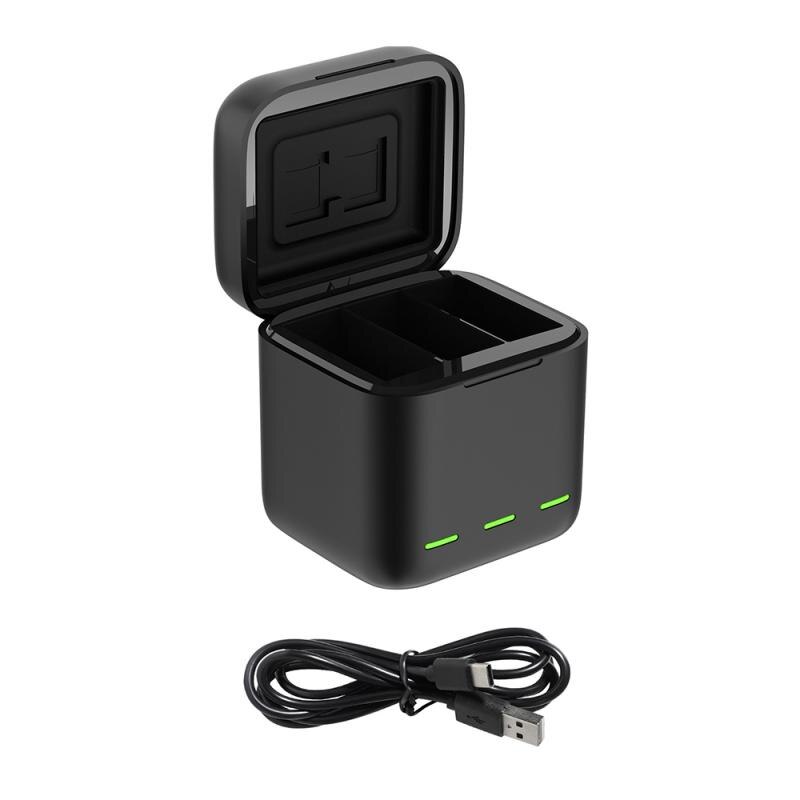 Chargeur de batterie 3 canaux pour GoPro HERO 9 noir avec câble de charge de Type C/USB chargeur de batterie pour accessoires Gopro Hero 9: Default Title