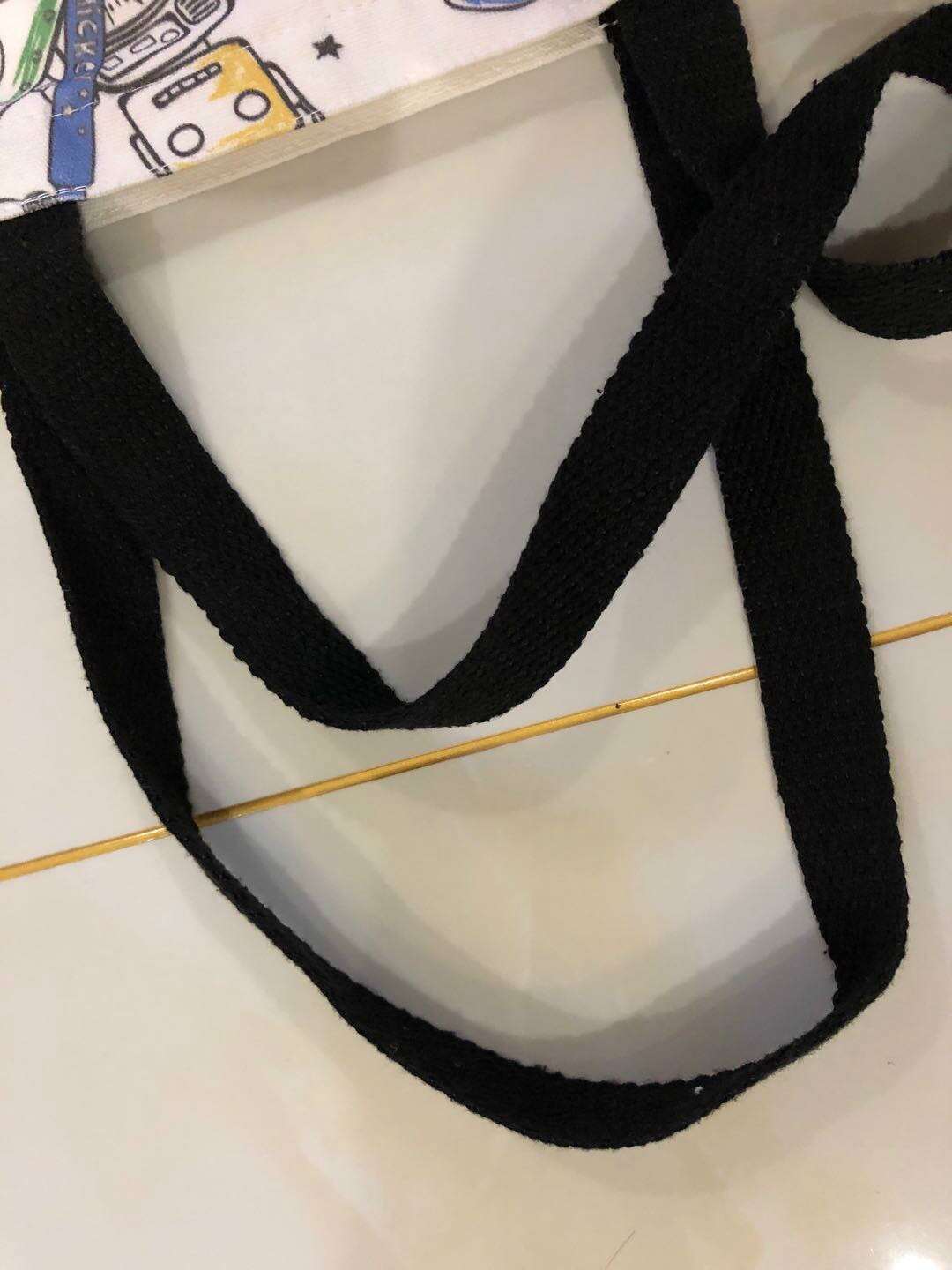 Cute Cartoon Printing Canvas Bag Reusable Shopping Bag Large Tote Bag Foldable Cotton Bags Canvas Handbag Cartoon Shopping Bag