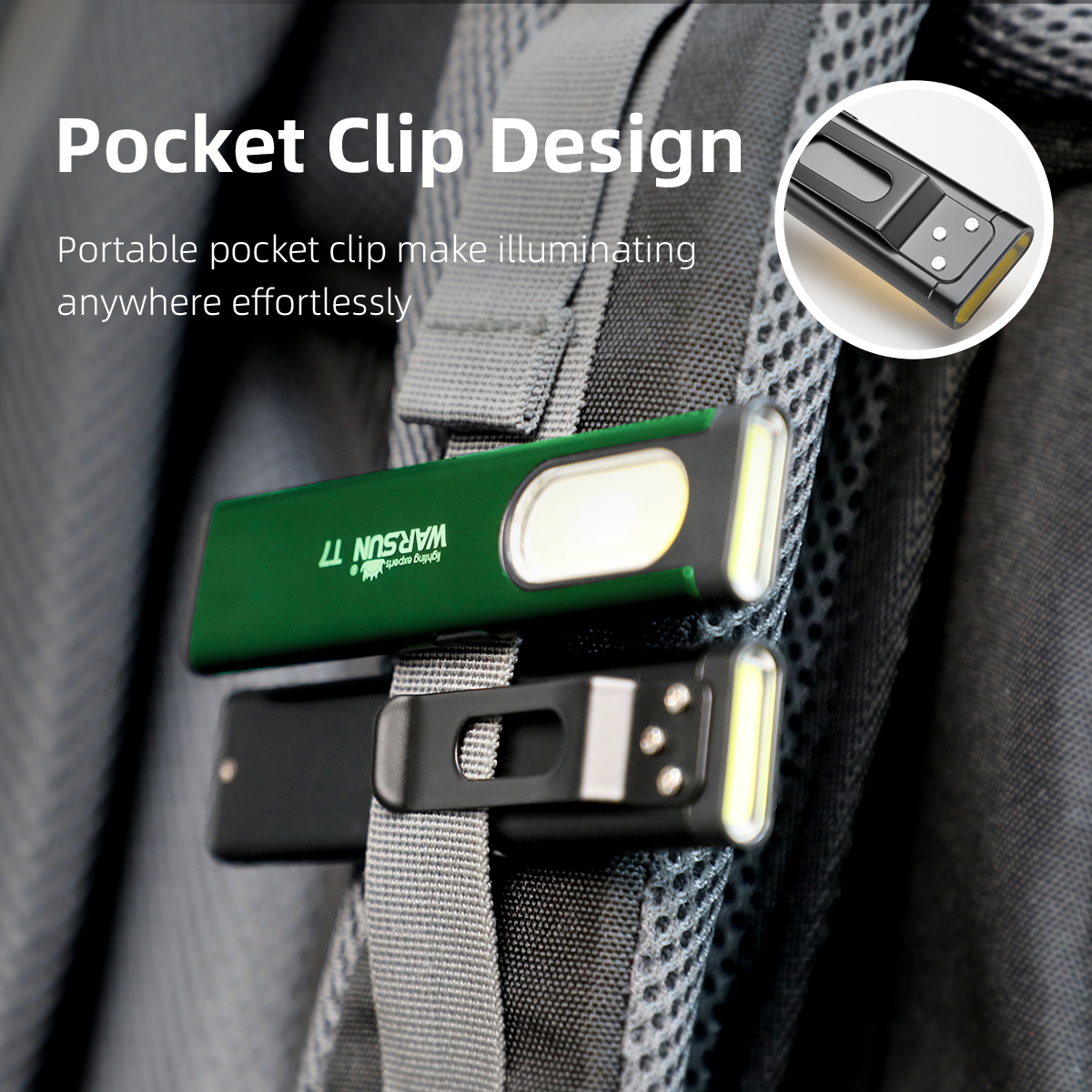 Warsun T7 Latest LED Keychain Flashlight 650Lm Portable Mini Torch Light Pocket Lantern Flood Work Light With Magnet