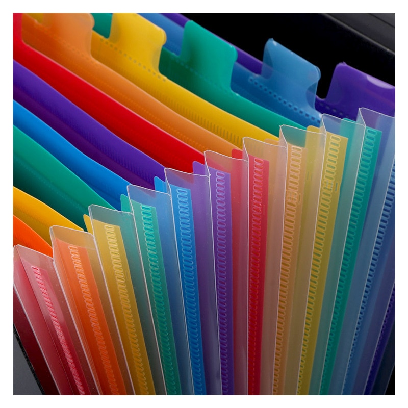 12 Pockets Round Cover Expanding File Folder A4 Organizer Portable Business File Office Supplies Document Organ Bag Folder