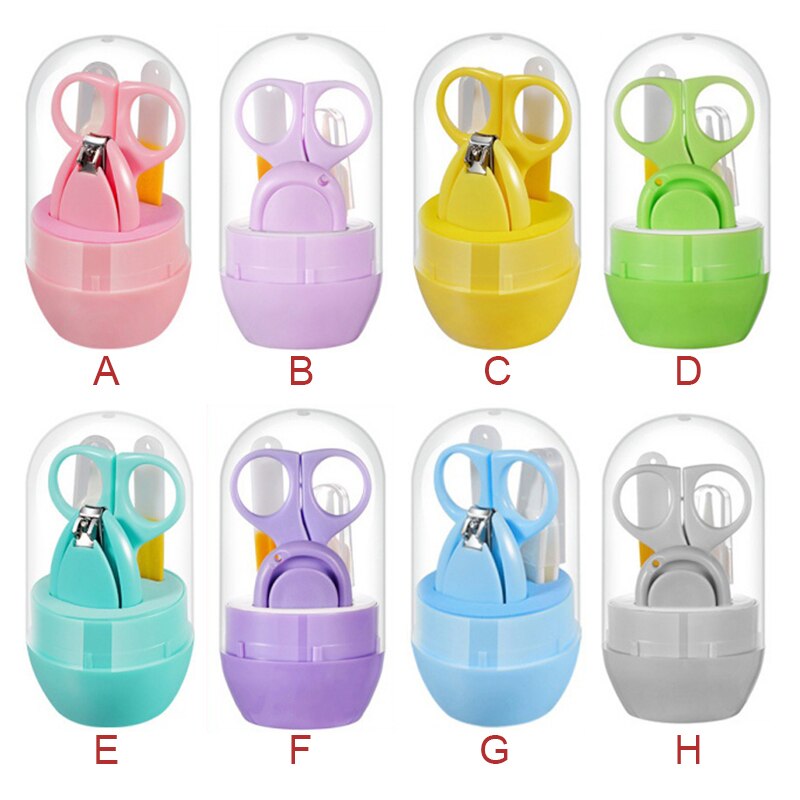 Bebê cuidados com as unhas clippers de quatro peças conjunto de segurança do bebê clippers para crianças crianças fácil de transportar arquivo de unhas conjunto de combinação