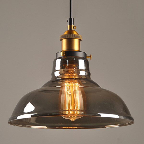 Jahrgang Anhänger Lichter Glas Anhänger Lampen Dachgeschoss Industrie Hängen Lampe rauchig Grau Lamparas De Techo Colgante Moderne Glanz Pendent: rauchig grau-C 28CM