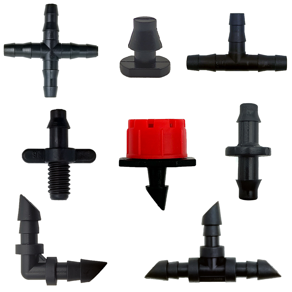 50pcs Barbed Connectors Irrigation Fittings Drip Irrigation Barbed Connectors 4/7mm Tubing Fittings for Flower Pot Garden Lawn