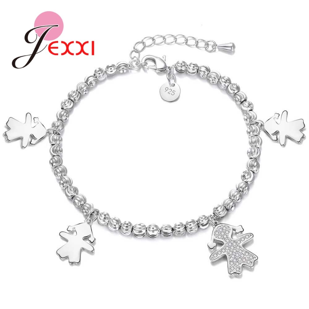 925 sterling zilveren kralenarmbanden, eenvoudig verstelbaar, pulseras mujer sieraden voor vrouwen, beste vriend 16 stijl: Kleine meisjes