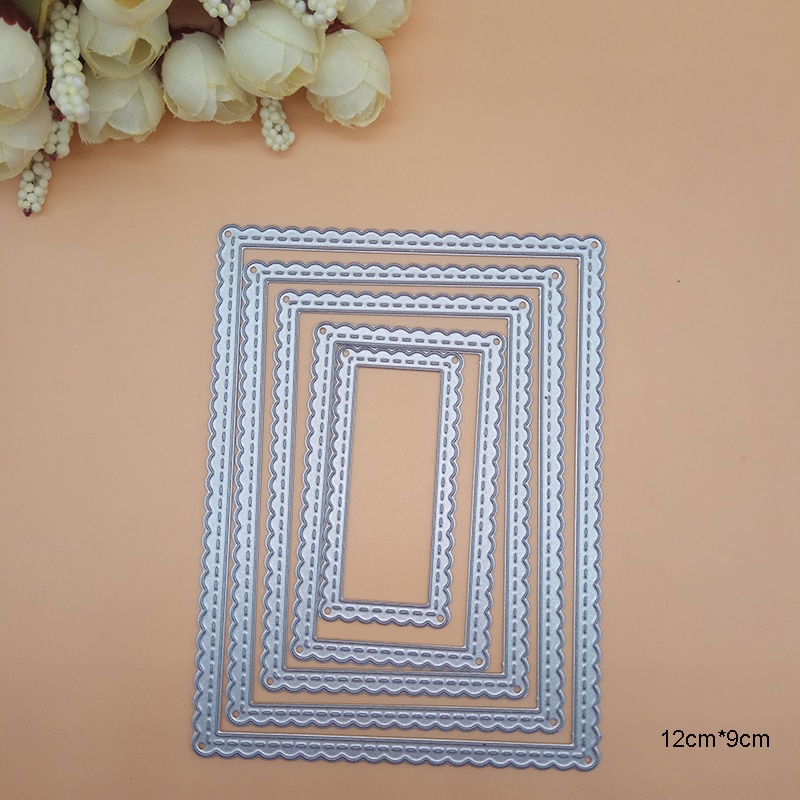 Pesimämuotti kampasimpukka ommeltu suorakulmio soikea tähti neliömerkki etiketti ympyräkehys metallinleikkausmuotit joulukorttiin