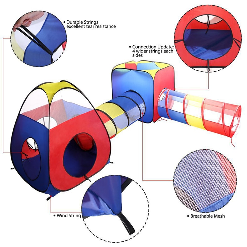 4 w 1 zagraj w namiot zabawkowy dla dzieci zestaw tunelowy basen z piłkami namioty z tunelem indeksowania kryty odkryty domek dla dzieci