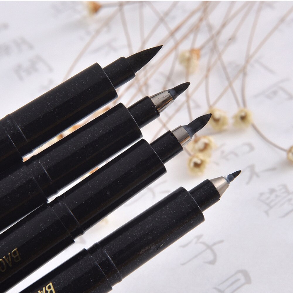 4 Sizes Ink Calligraphy Pen Hand Lettering Pens Brush Markers Drawing Art Marker