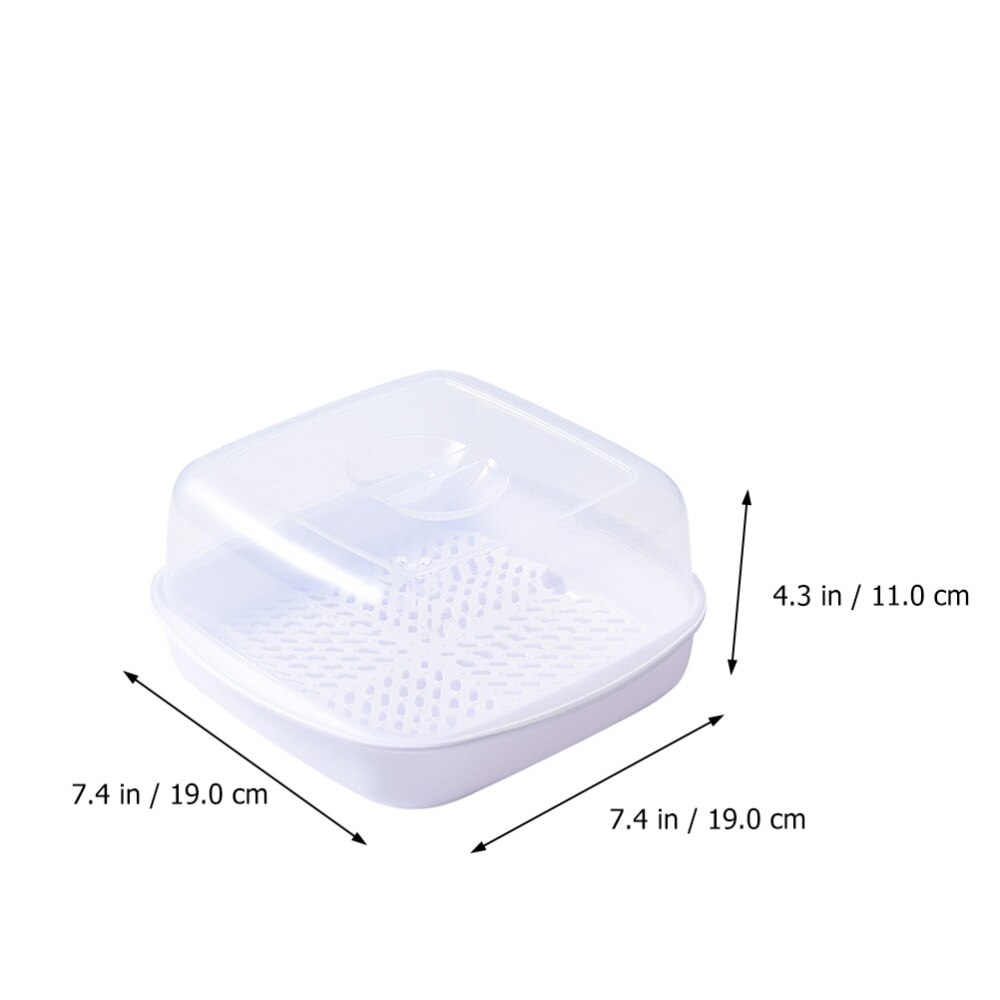 1Pc Stoomboot Mand Dim Sum Gestoomde Rack Magnetron Speciale Box (Wit)