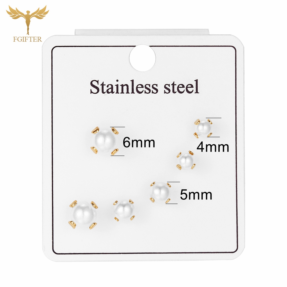 Juego de 3 pares de pendientes de cristal de acero inoxidable para mujer, aretes geométricos de circonita cúbica, joyería para Piercing de lóbulo de Color dorado y plateado: Rosa