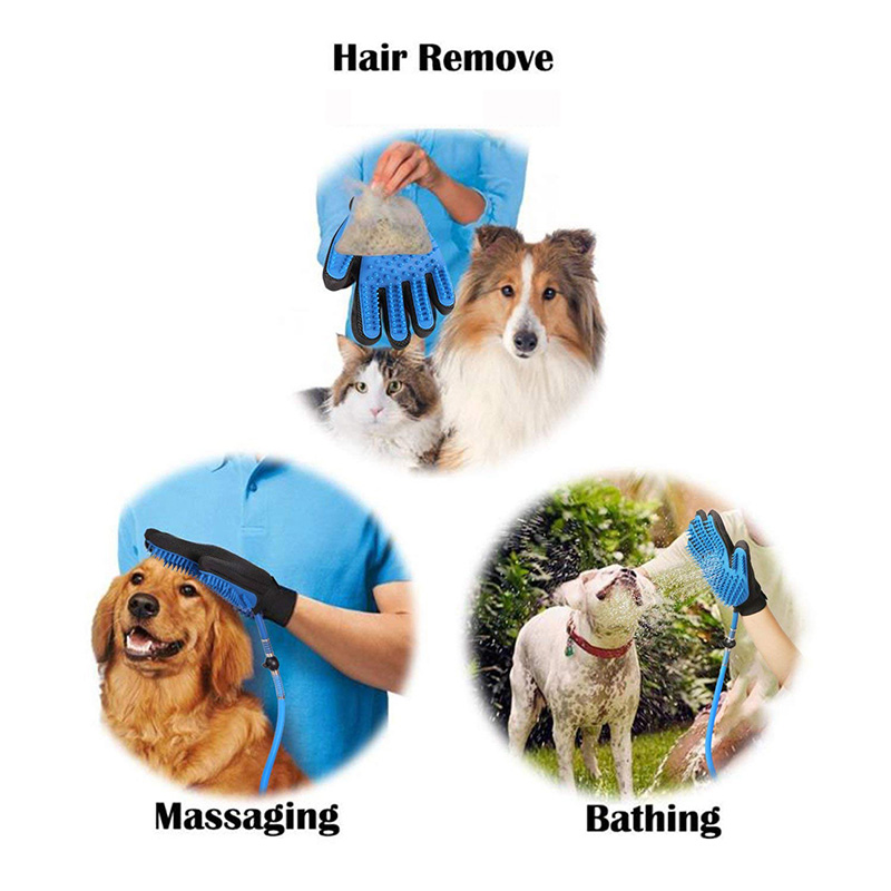 Kæledyr hund badeværktøj vaskehandske brusersæt justerbar badhandske rent tilbehør kæledyrsprodukter rengøringsværktøj @ls
