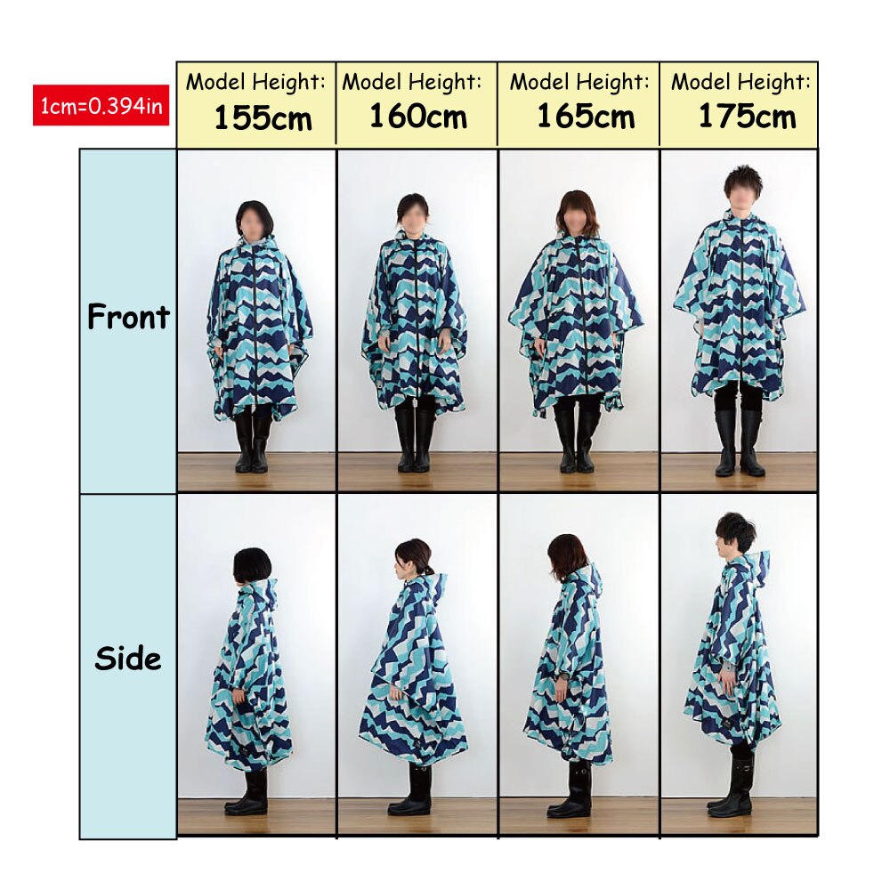 Monitoiminen värikäs unisex -ulkomatka vedenpitävä sadetakki poncho -reppu sadesuoja pyöräilyä rankkasateessa