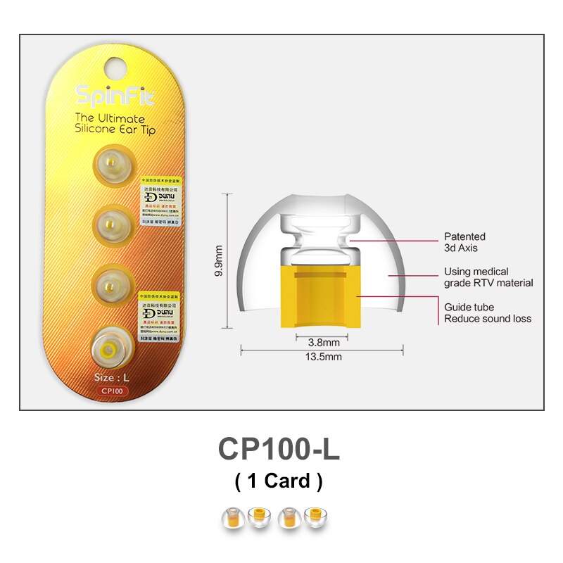 DUNU SpinFit CP100 CP800 CP220 CP230 CP240 In-ohr Kopfhörer Eartip Patentierte Silikon Eartips 1 paar (2 stücke) für DK3001 TITAN 5