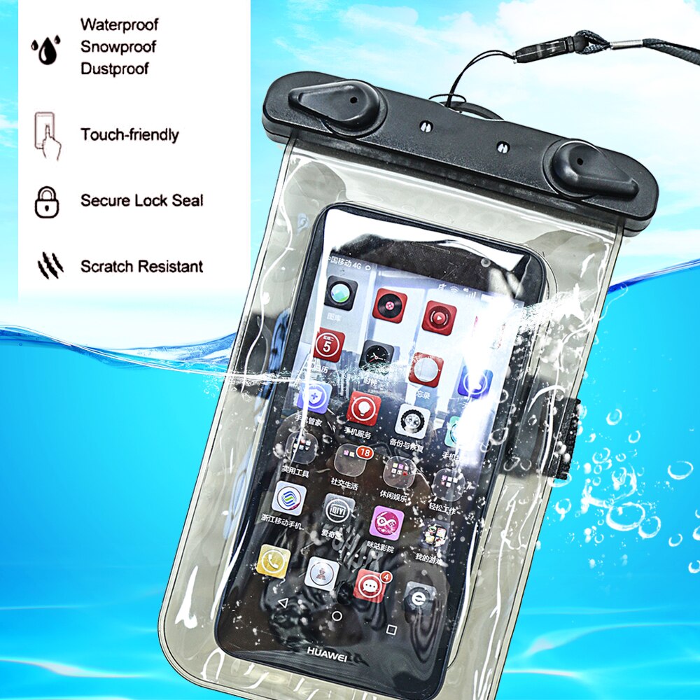 PVC Lichtgevende Waterdichte Telefoon Case Cover voor Mobiele Telefoon Touchscreen Mobiele iphone 7 Water Proof Onderwater Transparante Bag