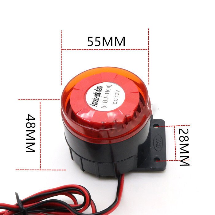 2pcs/lot Small Sound And Light Alarm Buzzer Loud Indoor Siren 120dB Alarm Horn Wired Durable Alarm For Home Security DC12V
