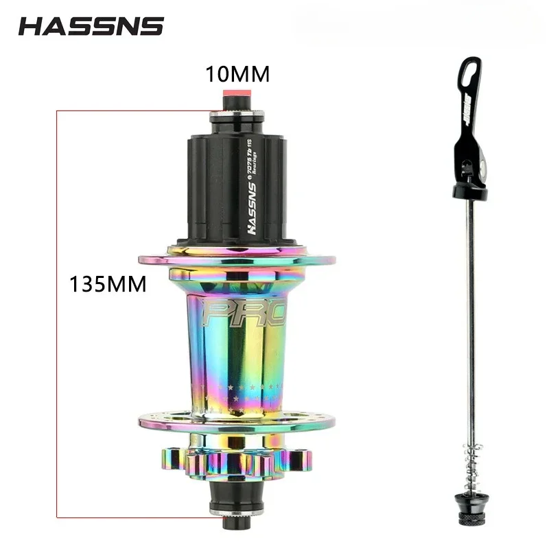 Hassns pro7 32h cubo traseiro de liberação rápida 32 furos freehub mtb quatro palin 7-12 velocidades cubo barulhento bicicleta seis pawl três dentes hubs: Transparente
