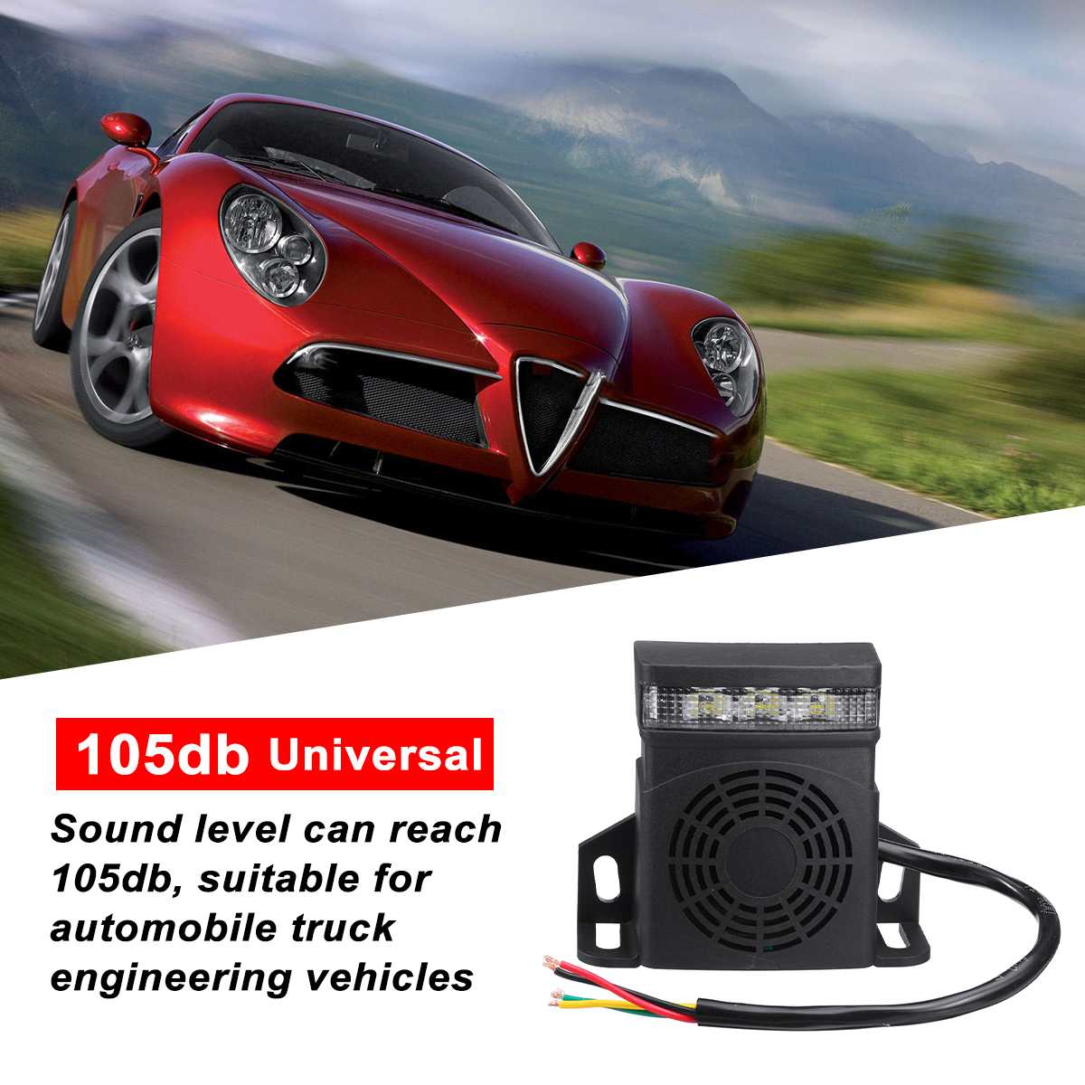 2pcs 12V-36V Universal Loud Sound Car Truck Horn Auto Reversing Buzzer Horn Speaker Amplifier