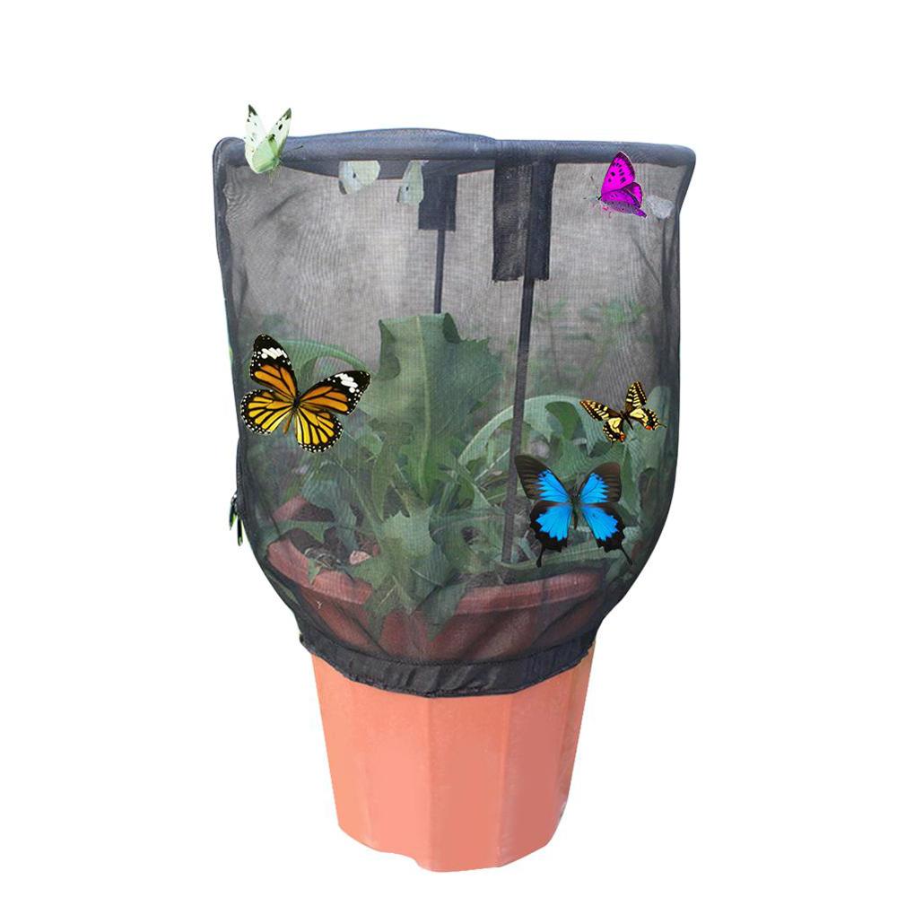 Haven insekt net bur sommerfugl insekt habitat fodring netto dække blomsterpotte prydplante insekt net bur