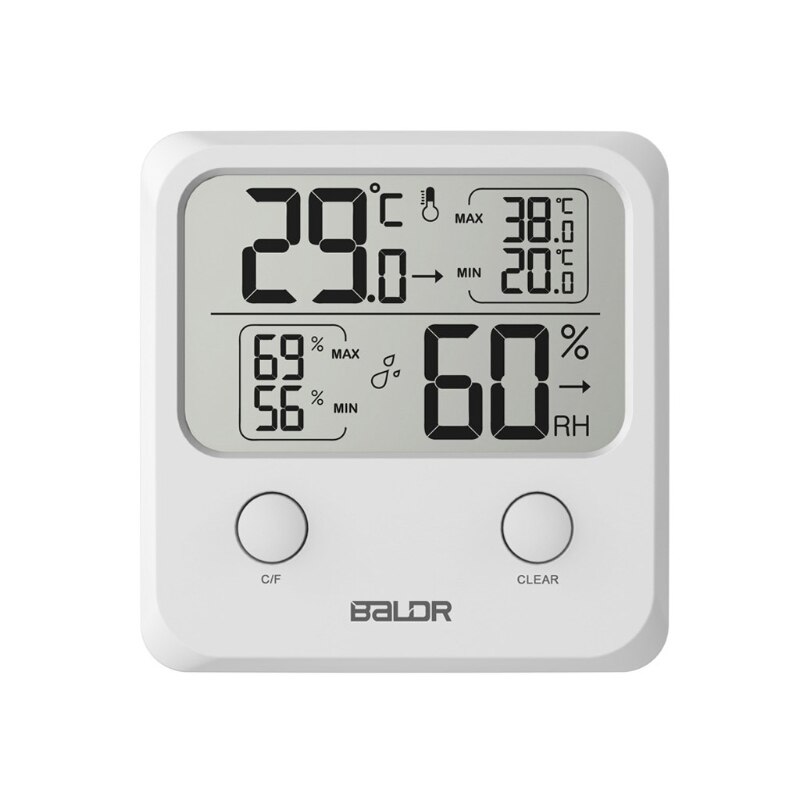 Indoor Digital LCD Thermometer Hygrometer Wall Temperature Humidity Gauge Meter