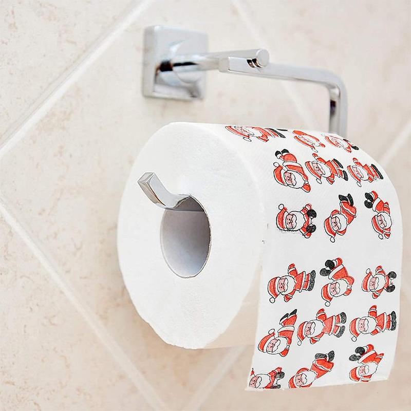 Santa Claus Bath Toilet Roll Paper Christmas Supplies Xmas Decor Tissue Cute Christmas Print Navidad