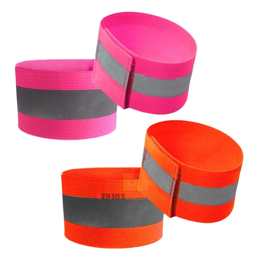 Reflective Bands Elasticated Armband Wristband Ankle Leg Straps Safety Reflector Tape Straps for Night Jogging Walking Biking