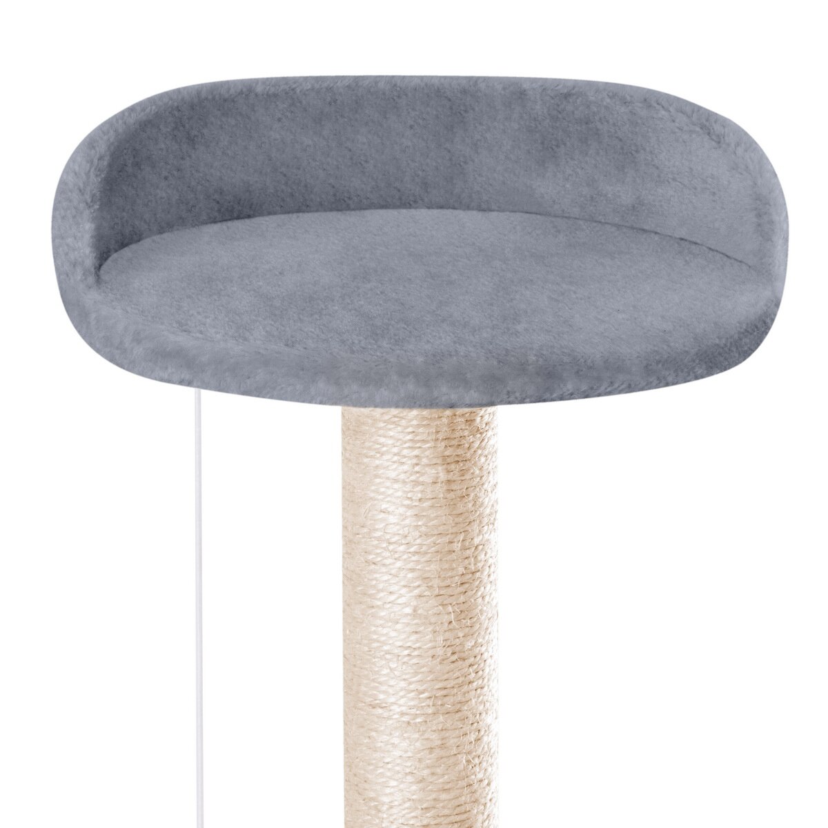 Rascador gato centro de juegos y descanso arbol gatos de 50cm de altura color negro blanco con poste rascadores de sisal natural