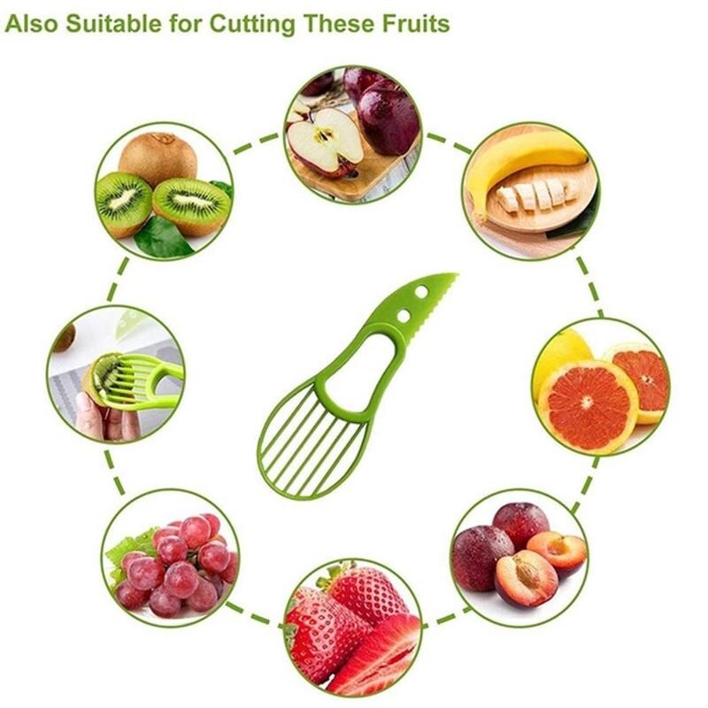 3 In 1 Avocado Slicer Shea Corer Boter Fruit Peeler Cutter Plastic Mes Keuken Groente Gereedschap Avocado Slicer