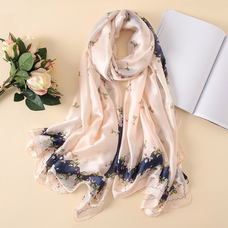 Foulard Soie J.DORMONT Vintage - 90 Cm - Rose - Hand Rolled - Occasion