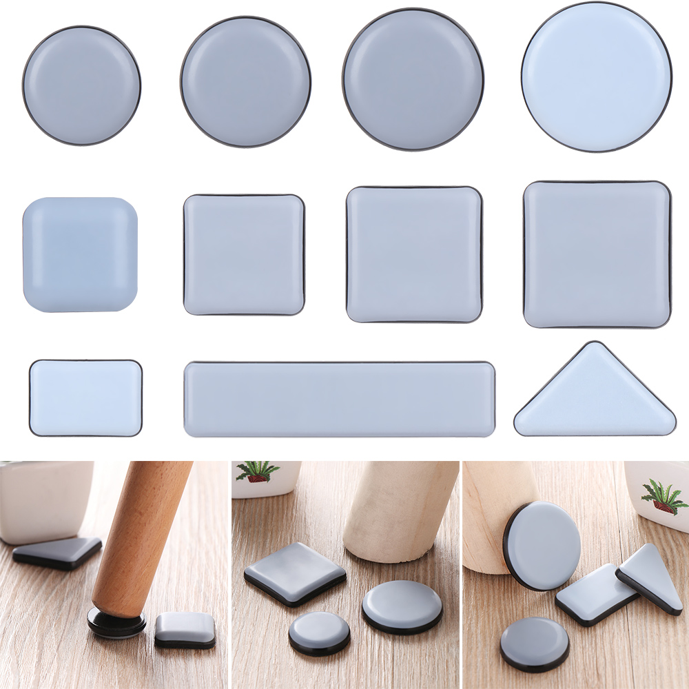 4pcs/SET Furniture Table Slider Pad Floor Protector Moving Anti-abrasion Floor Mat Easy Move Self-Adhesive Furniture Feet Pads