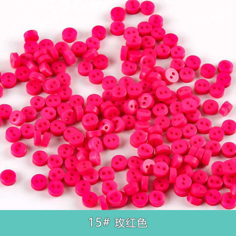 100 Uds. Mini botones de resina de 6mm, accesorios de costura coloridos para ropa infantil, álbum de recortes DIY con dos agujeros: Blanco