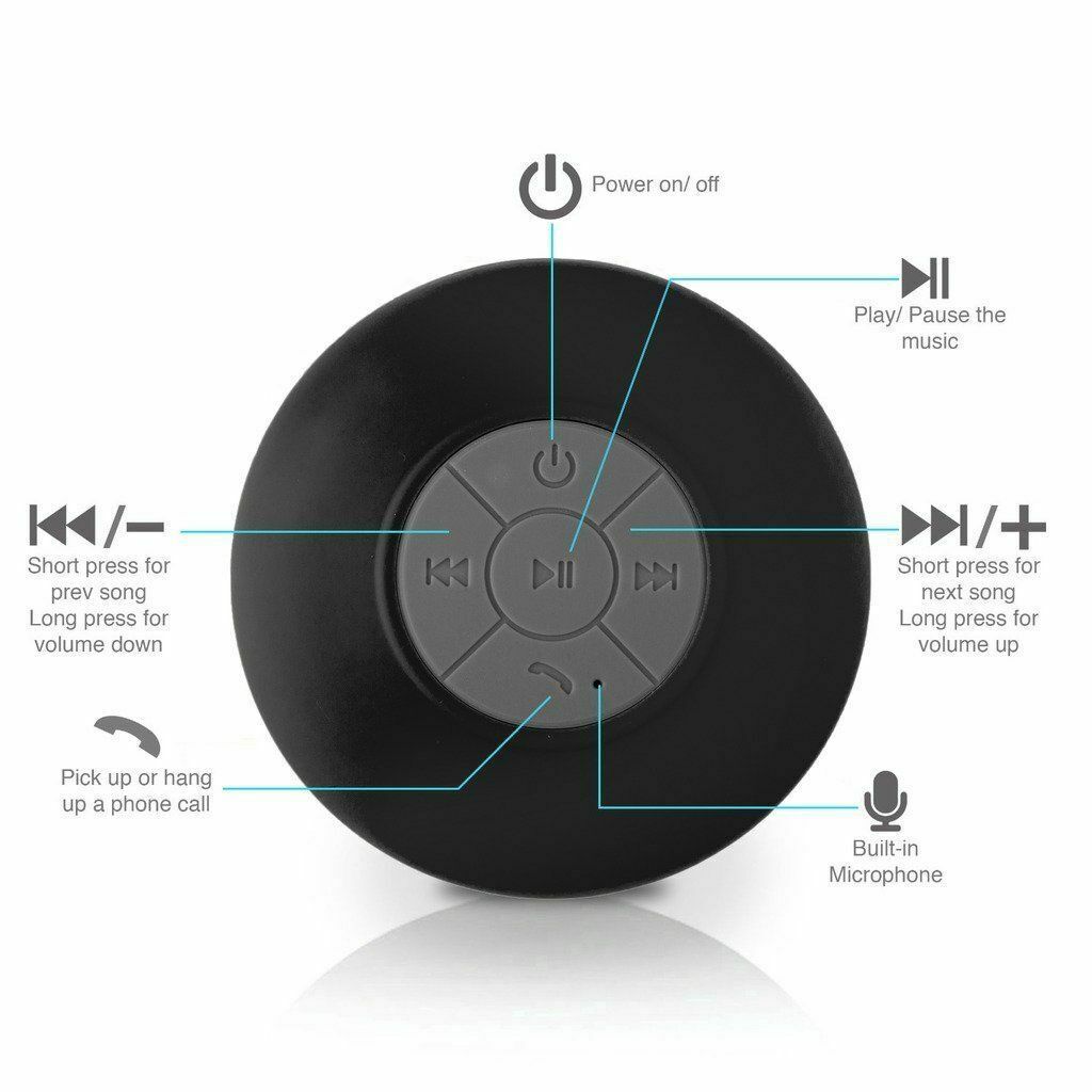 Wasserdicht Bluetooth kabellos dusche lautsprecher Tragbare hände-freie musik mikrofon saug Für Dusche, Schlecht, Auto, Strand & übertrumpfen