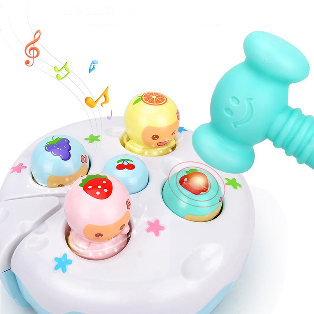 Handheld Schlag-a-Maulwurf Spiel Maschine Elektrische Hamster Baby Spielzeug Klang Licht Obst Kuchen Klopfen Hamster Musik Spiel pädagogisches Spielzeug