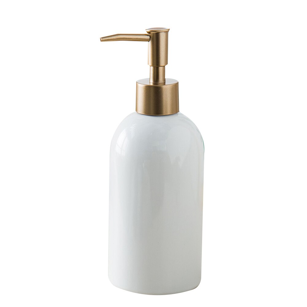 420ml flydende sæbe shampoo lotion shower gel keramisk tom pumpe flaske beholder dåser til opbevaring glasflaske krukker til slim krukke: Hvid