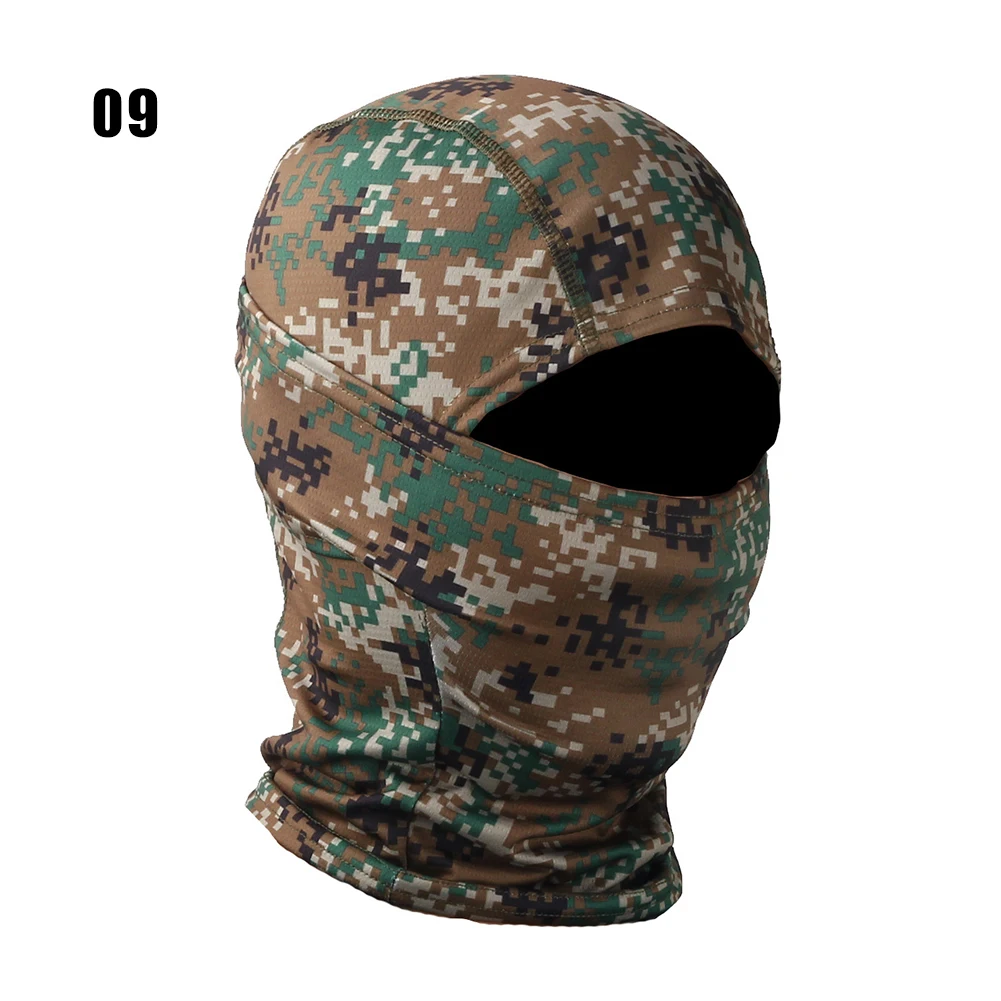 Pasamontañas de camuflaje, bufanda para cara completa, esquí, ciclismo, máscara facial completa, cubierta para cuello, calentador de cabeza, gorro deportivo, forro para casco: Verde