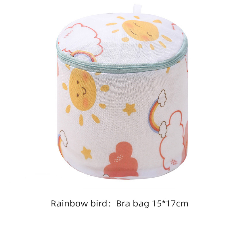 Cartoon Wasgoed Waszak Ondergoed Beha Wassen Zakken Reizen Draagbare Organizador Opvouwbare Waszak Gaas Afdrukken Wassen Kits: Ivoor